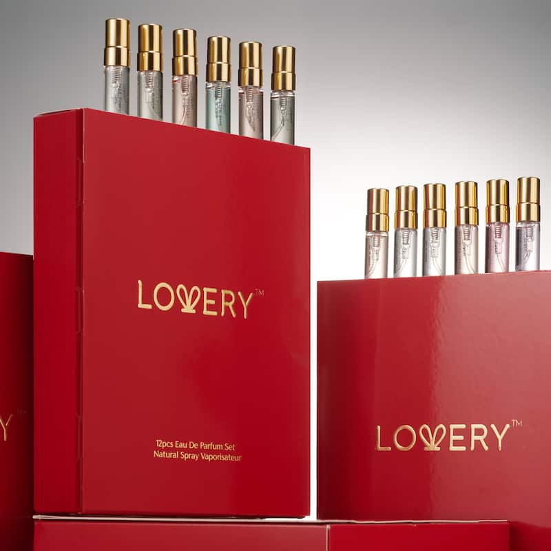 Lovery 12 Days of Glow, 12-Pc. Assorted Sampler Travel Perfume Gift Set