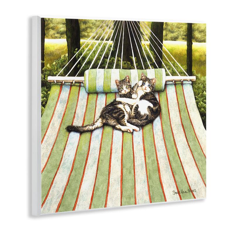 Stupell Playful Kittens on Hammock Wall Plaque Art Design By Sueellen Ross