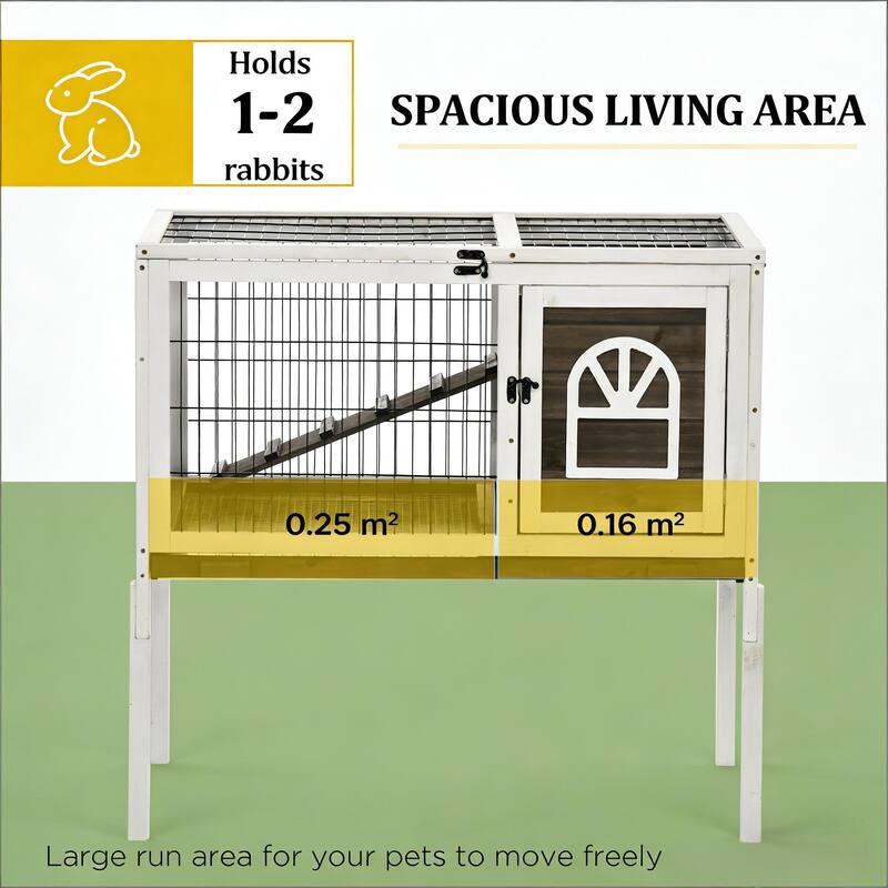 Spacious Pet House,Wood Rabbit Hutch