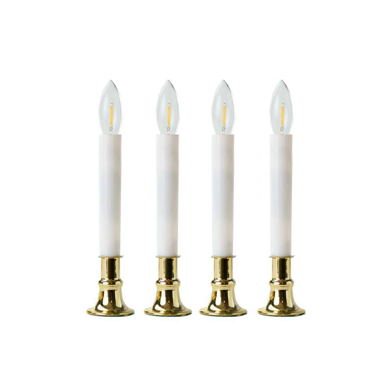 LED Lighted Window Candles with Timer - 9" - Set of 4