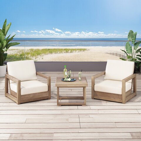 Westchester Acacia Wood Chat Set by Christopher Knight Home