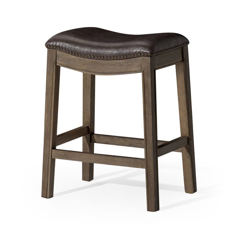 Maven Lane 26" Adrien Saddle Kitchen Counter Height Stool