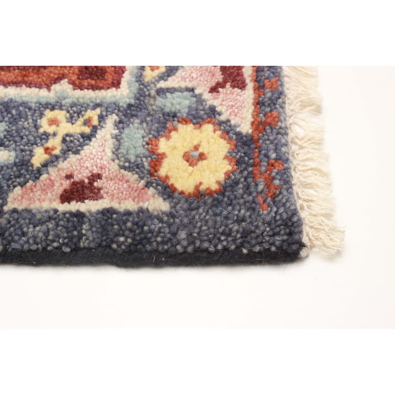 ECARPETGALLERY Hand-knotted Serapi Heritage Navy Wool Rug - 2'6 x 8'1