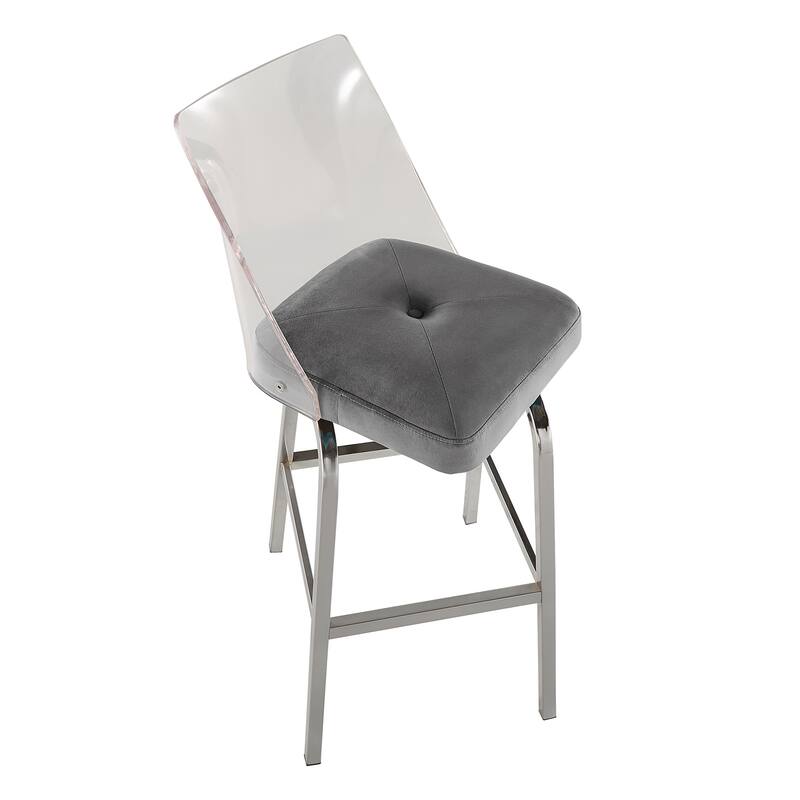 Lennox Velvet Bar Height Swivel Stools (Set of 2) by iNSPIRE Q Bold