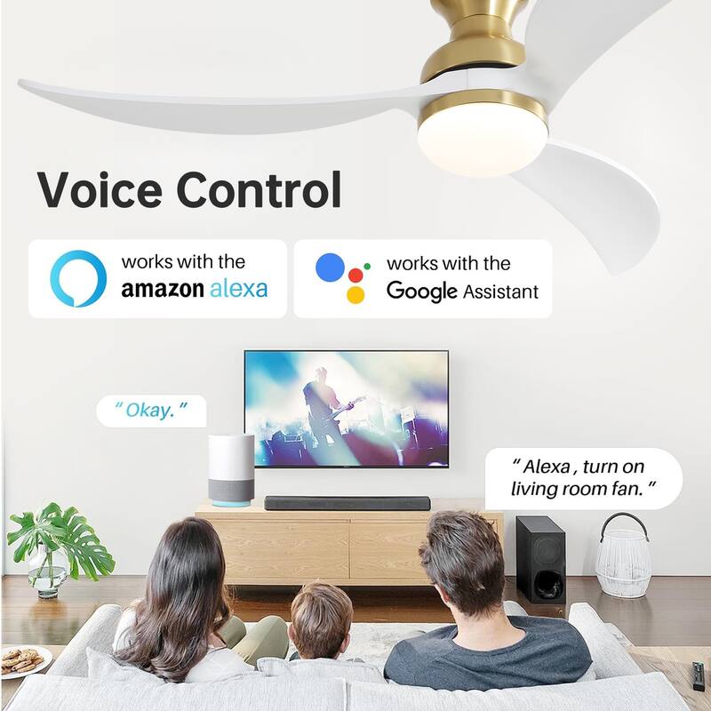 Modern Ceiling Fan With Light Smart Life APP Remote Control Timer For Alexa Google Bedroom Farmhouse
