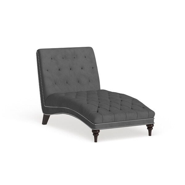 Copper Grove van Leeuwenhoek Dark Grey Velvet Snuggler Chaise