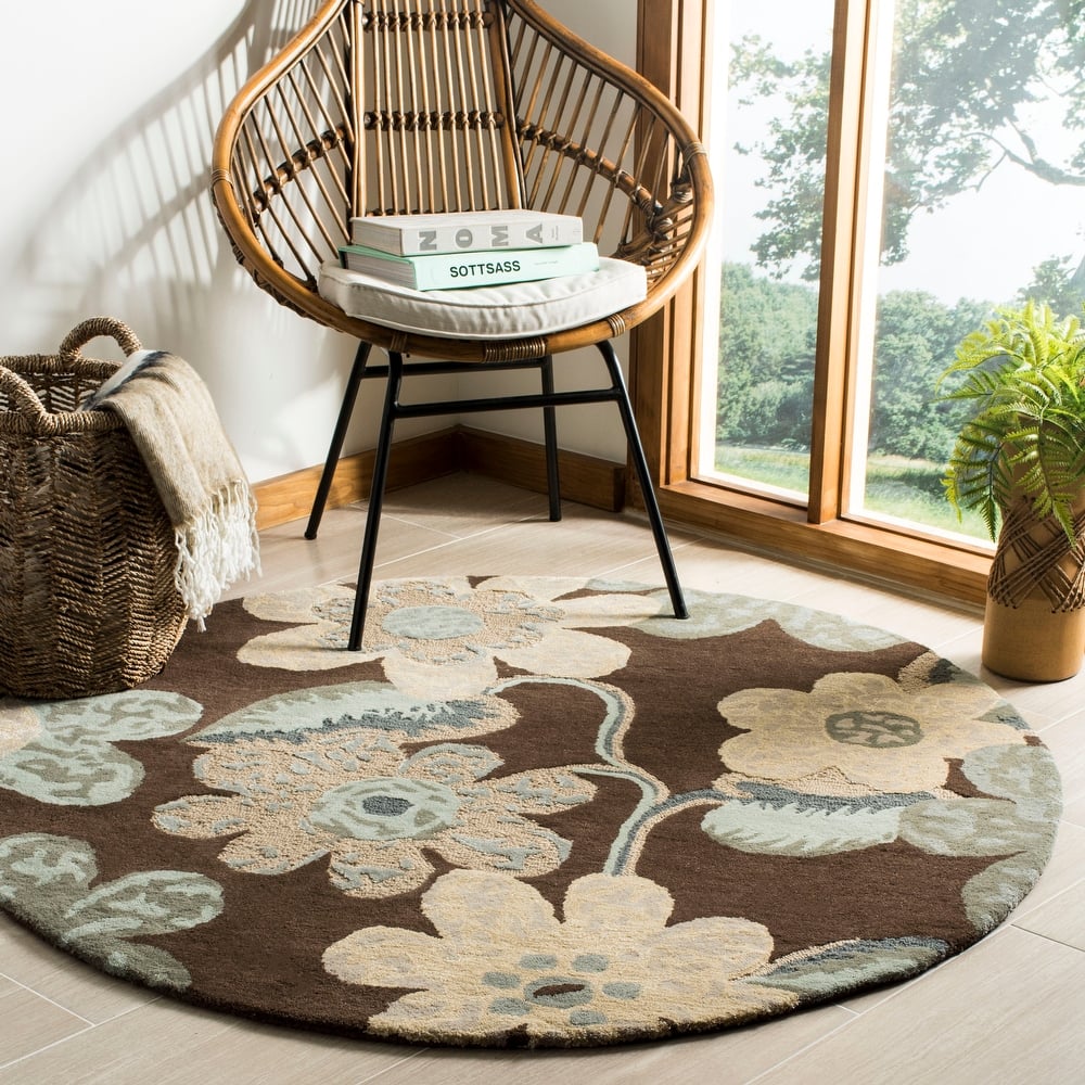 SAFAVIEH Handmade Bella Jeaninne Modern Floral Wool Rug