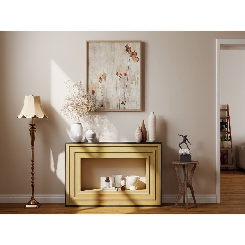 Modern Console Table, 57.24-Inch Wood Entryway Table with Storage, Narrow Long Sofa Table Behind Couch Table for Foyer, Hallway