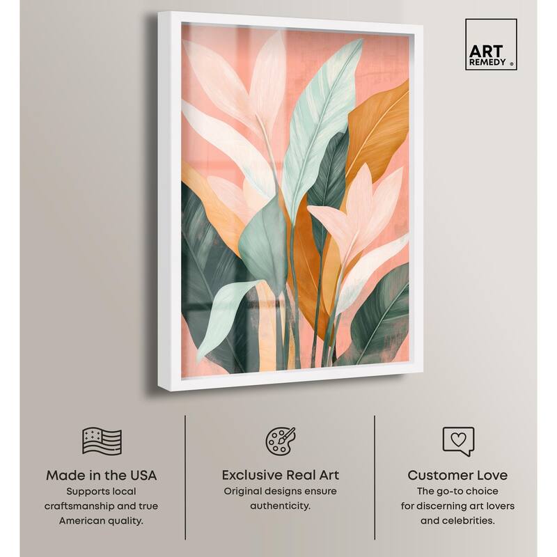 Peach and Palm Shadowbox by Art Remedy