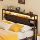 preview thumbnail 43 of 82, Headboards with Storage Shelves, Head Board with Power Outlet and LED Light for Bed Frame
