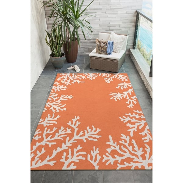 Liora Manne Capri Coral Border Indoor Outdoor Rug On Sale Overstock 21173849 The coral branch motif is a classic timeless design that goes with many styles. porch den