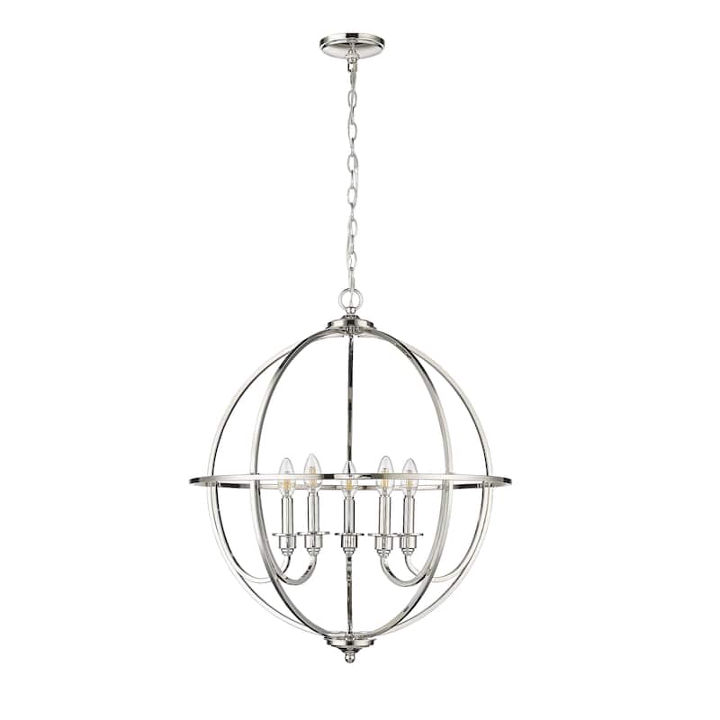 Millennium Lighting Artemis 5/6 Chandelier Ceiling Light - Polished Nickel - 5