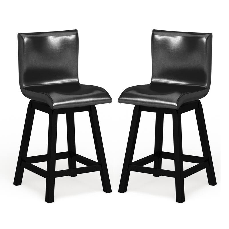 Hace Contemporary Black Swivel Counter Height Chairs (Set of 2) by Furniture of America