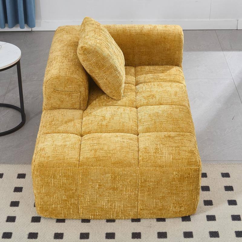 Chenille Loveseat Sofa, Minimalist Modular Sleeper for Living Room