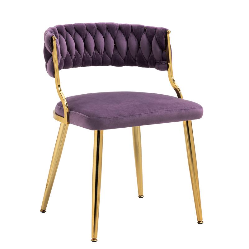 2PACK Upholstered Dining Chairs with Woven Back