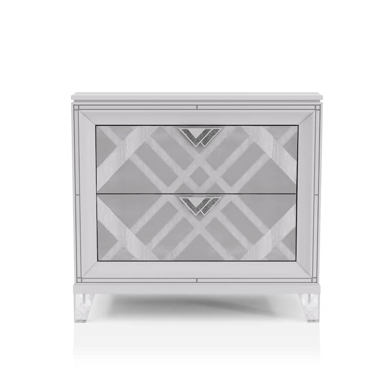 Furniture of America Bel Air Glam Wood 5-Piece Platform Bedroom Set with USB Port