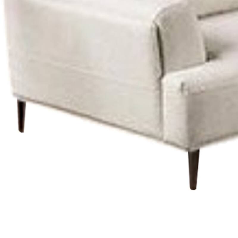 Batty L Sectional Sofa Set, Beige Chenille, 114 Inch, Adjustable Back