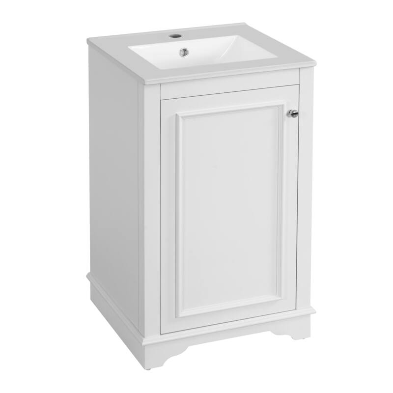 20'' Freestanding Bathroom Vanity with White Integrated Ceramic Sink - 20.1'' x 18.4'' x 33.8''