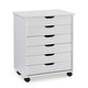 preview thumbnail 18 of 23, Bridgton 6-drawer Wide Rolling Storage Chest Cart White