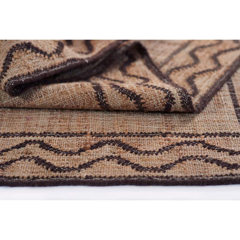 Erin Gates by Momeni Orchard Ripple Brown Hand Woven Wool and Jute Rug