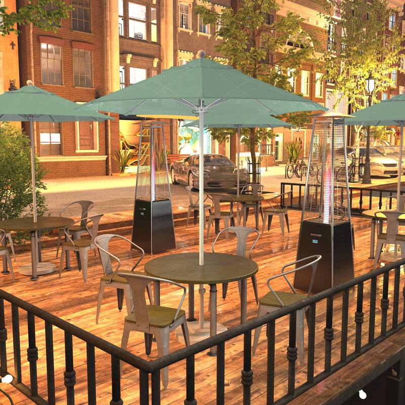 California Umbrella 7.5' Venture Series Patio Umbrella, White Aluminum Pole Fiberglass Ribs Push Lift, Pacifica Pacific Blue