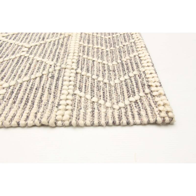 ECARPETGALLERY Braid weave Sienna Grey Wool Rug - 5'0 x 8'0