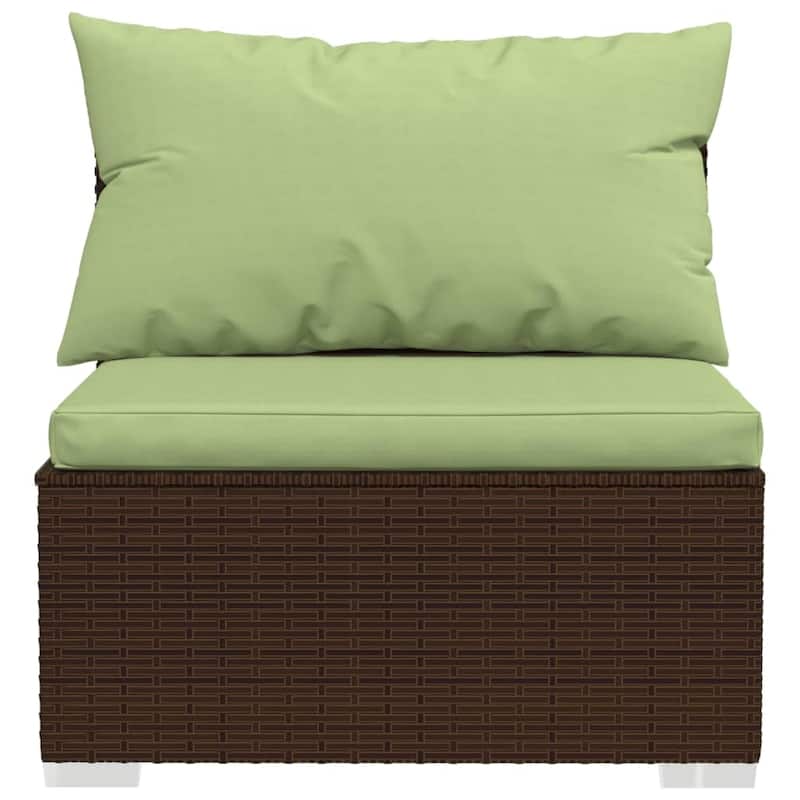 vidaXL Patio Lounge Set Outdoor Sectional Sofa Set Table Garden Poly Rattan - 27.6" x 27.6" x 23.8"