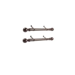 Steel Curtain Rods Set - 12-20 Inch Adjustable Rods with Finials ...