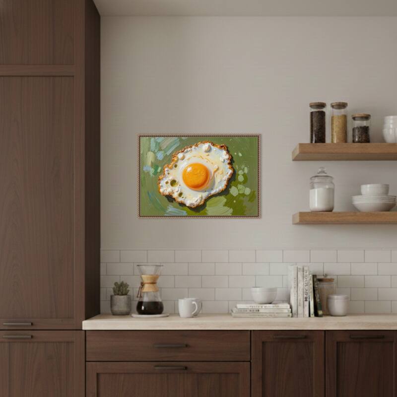 Scrambled Eggs by Sunny Kitchen Morning Mood Framed Canvas Wall Art Print