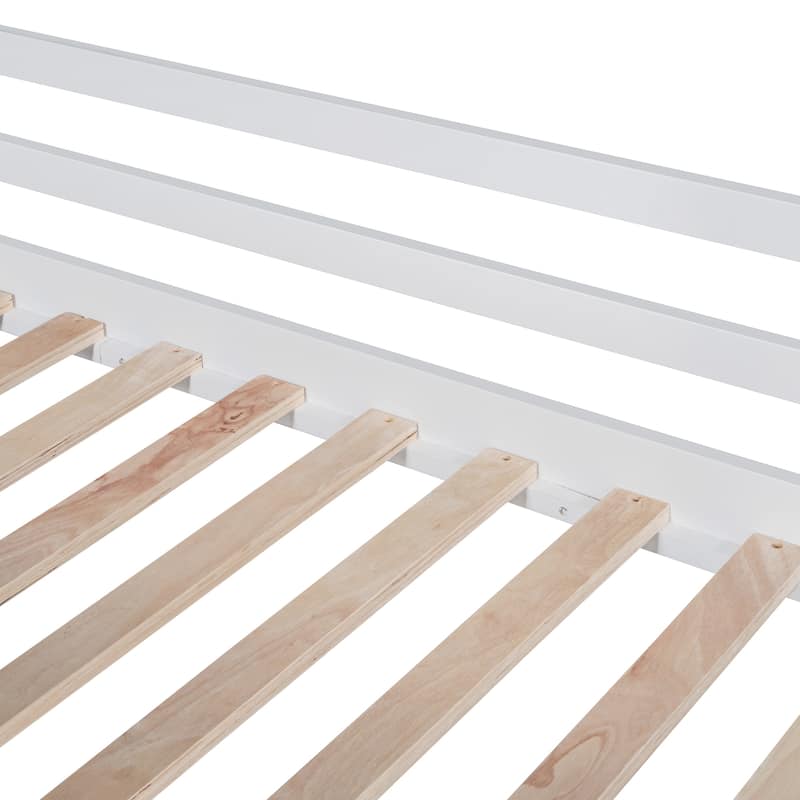 Twin Size Loft Bed with Blackboard and Roof Light Strip