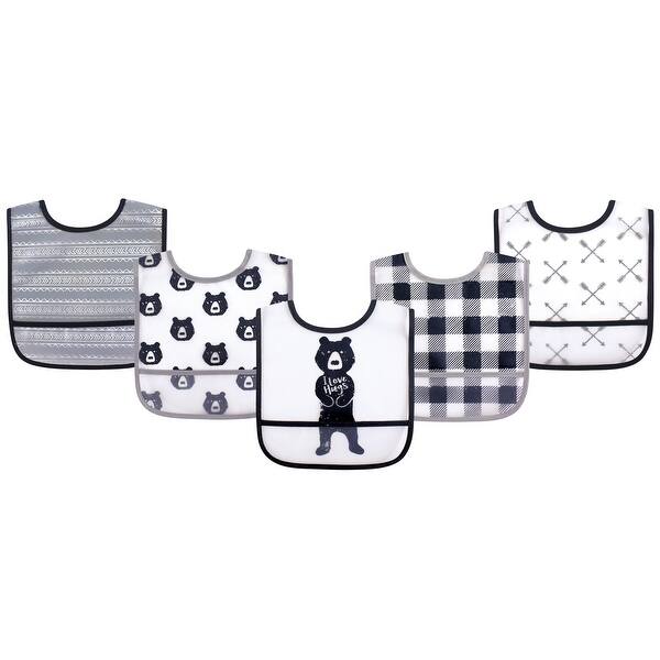slide 1 of 1, Yoga Sprout Baby Boy Waterproof PEVA Bibs 5pk, Bear Hugs, One Size - Bear Hugs - One Size