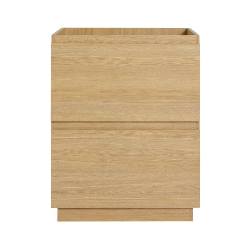 GDFStudio - Geneva Modern Wall-Mounted Bathroom Vanity Set with 2 Soft Close Drawers, Sink NOT INCLUDED