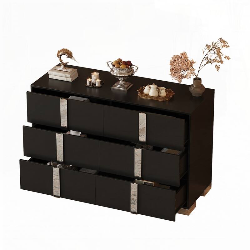 Elegant Modern Dresser with Metal Handle