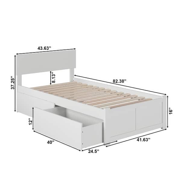 dimension image slide 1 of 6, Orlando Platform Bed with Footboard and Storage Drawers