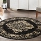 preview thumbnail 31 of 135, Nourison Grafix Distressed Vintage Medallion Area Rug 5'3" Round - Black