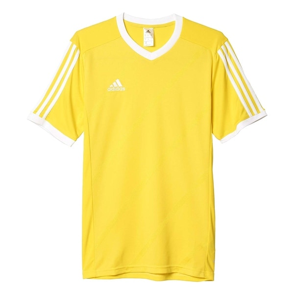 white and yellow adidas shirt