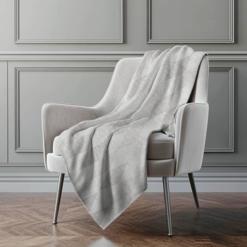 Premium Machine Washable Modern Argyle Sherpa Throw Blanket - Ivory - 4'2" x 5'10"