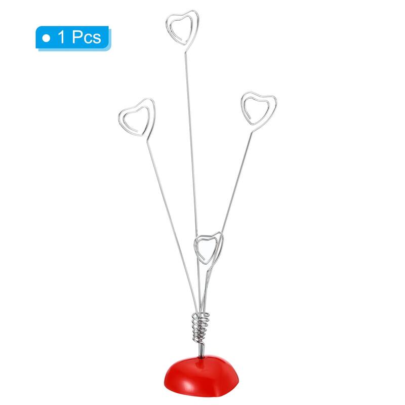 Place Card Holder, Memo Clip Holder Stand Tree Heart Shape, Red