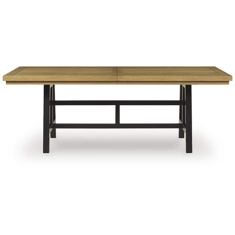 Signature Design by Ashley Galliden Light Brown/Black Dining Extension Table - 40" W x 120" D x 30" H