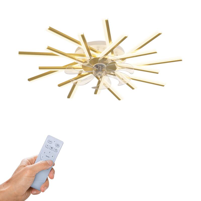 36In Ceiling Fan with Lights Remote Contro Dimmable LED,6 Gear Wind Speed Fan Light
