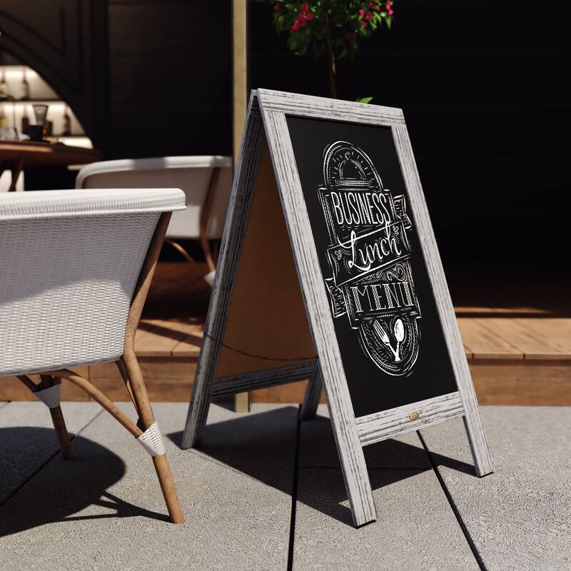 Wood A-Frame Magnetic Chalkboard Set-Markers, Stencils, and Magnets