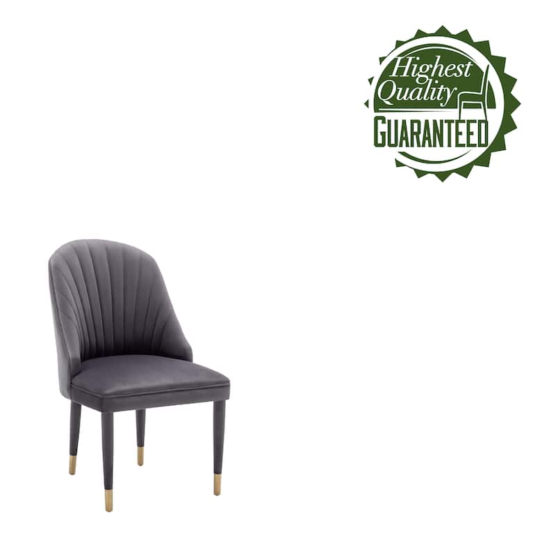Porthos Home Wren Velvet Dining Chairs with Velvet Covered Rubberwood Legs, Set of 2