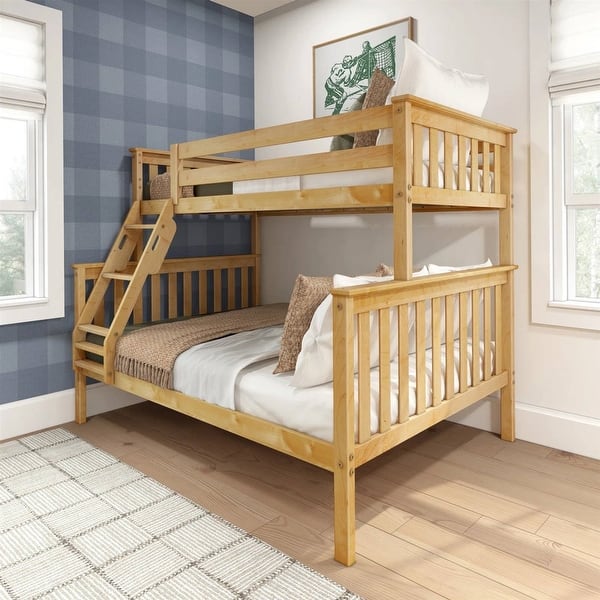 slide 2 of 24, Twin over Full size Solid Wood Bunk Bed with Headboard Included