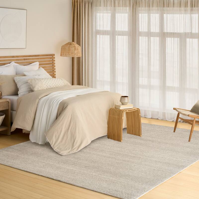 DKNY Pure Rows Handwoven Farmhouse Wool Indoor Rug