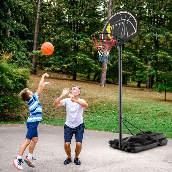 slide 2 of 10, 4.25-10 Feet Portable Adjustable Basketball Goal Hoop System - 42.5" x 27.5" x 8.5" Black
