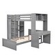 preview thumbnail 51 of 57, Twin Loft Bed with a Stand-alone bed, Shelves, Desk and Wardrobe, White