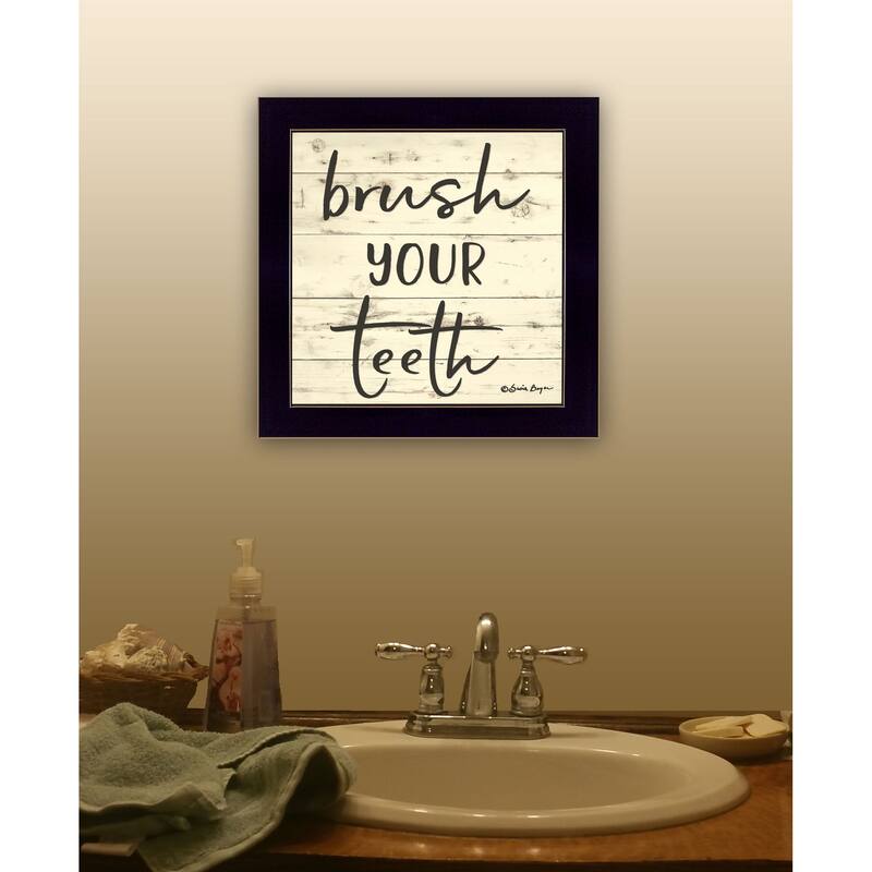 TrendyDecor4U Contemporary "Brush your Teeth" Framed Print Wall Art