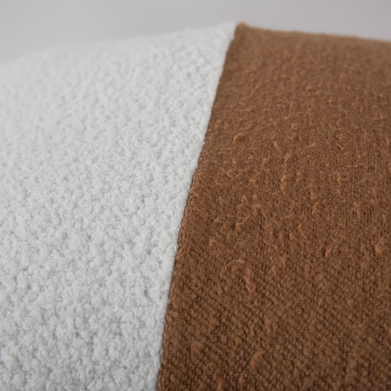 Rizzy Home Rustic Color Block Saddle Brown/Ivory Throw Pillow