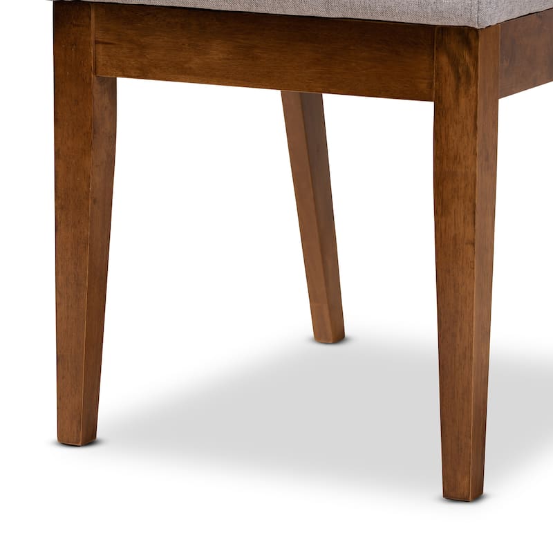 Suvi Modern and Contemporary Oak Wood Dining Set - Grey/Walnut Brown