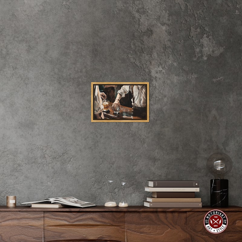 Notoriart Together For Drinks Framed Bar Cart Art For Men